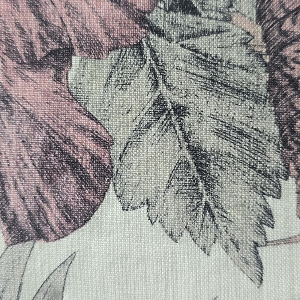 CB2 Eden Off White and Smoked Mauve Linen King Duvet Cover, Ratail $329.00 UAD - Picture 12 of 16